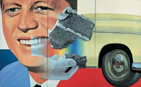 Contoh aliran pop art: President Elect oleh James Rosenquist, Gambar diperoleh melalui: guggenheim.org