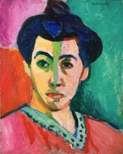 Contoh lukisan fauvisme "The green Line" oleh Henri Matisse