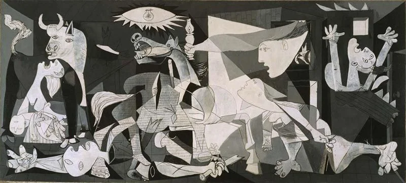 Contoh lukisan Kubisme Guernica oleh Picasso