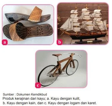 Contoh produk kerajinan berbasis campuran dari kayu