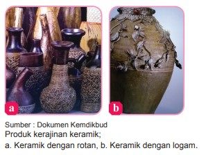 Contoh produk kerajinan berbasis campuran dari keramik
