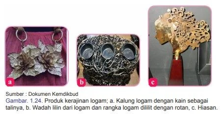 Contoh produk kerajinan berbasis campuran dari logam