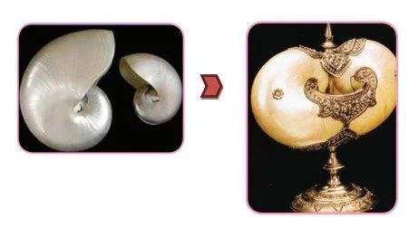 gambar kerajinan berbasis media campuran stilasi