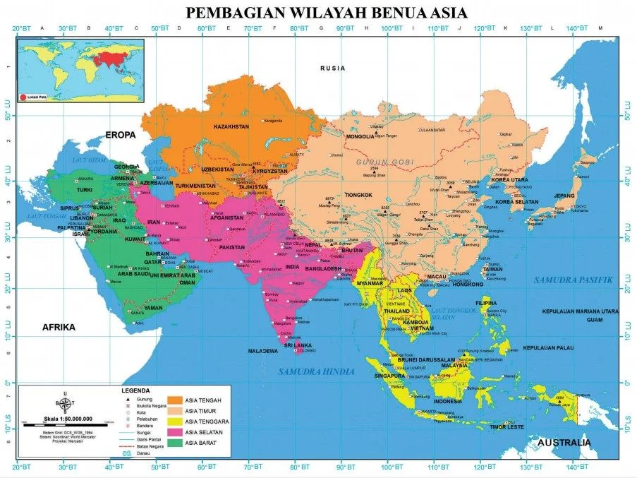 pembagian wilayah benua asia