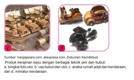 contoh produk kerajinan keras bahan kayu