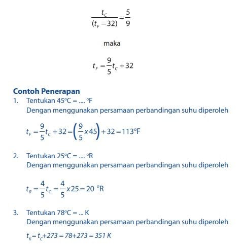 persamaan rumus konversi skala suhu dan contoh