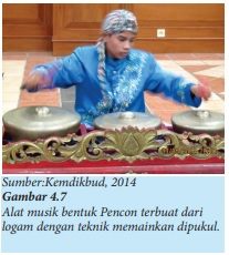 alat musik tradisi bentuk pencon