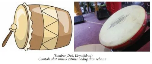contoh alat musik ritmis bedug dan rebana