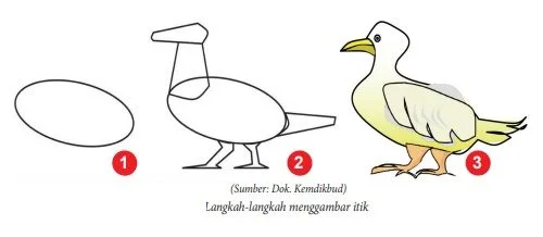 langkah menggambar itik